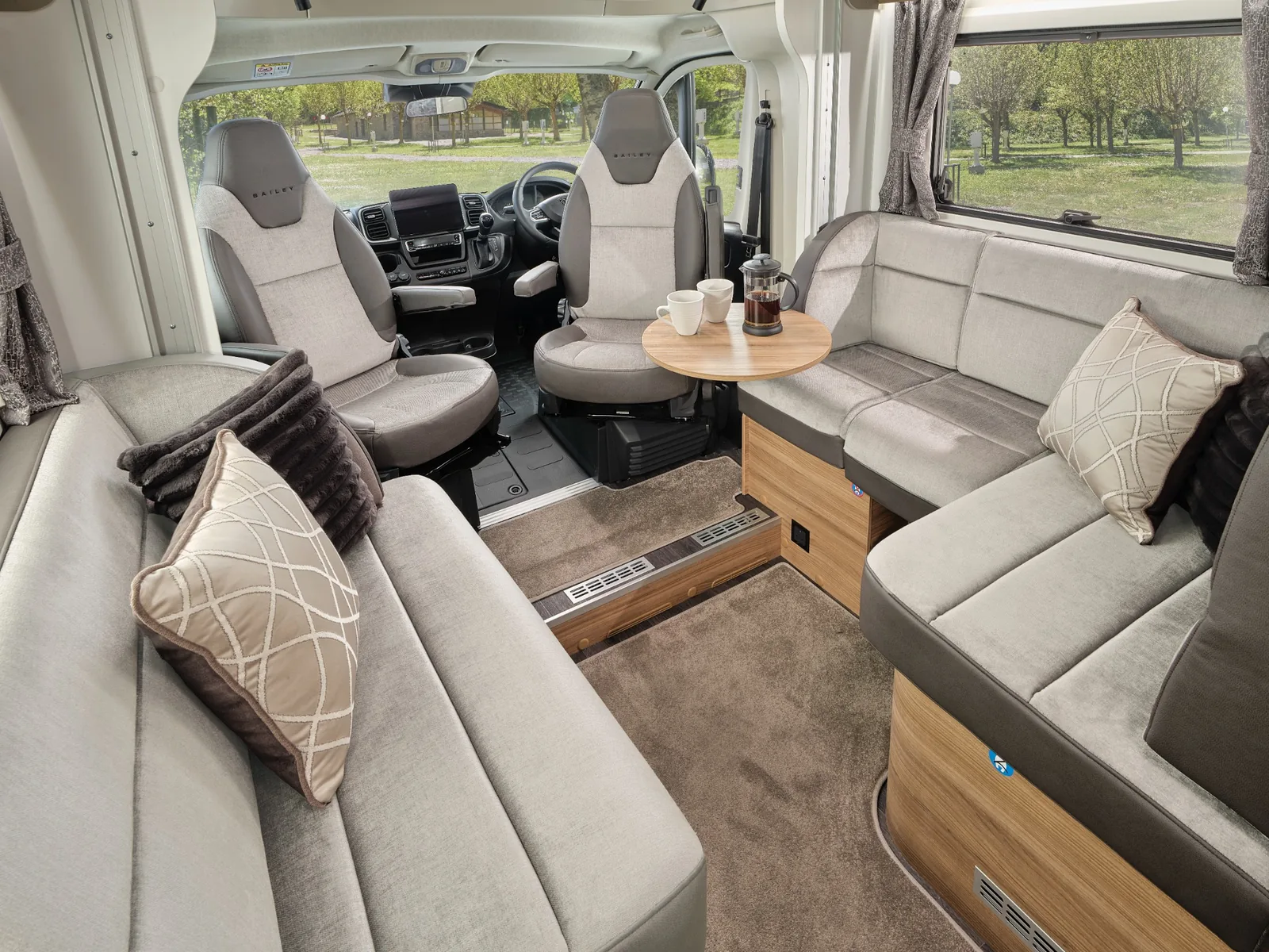Bailey Autograph 81-5 front lounge with five belted travel seats