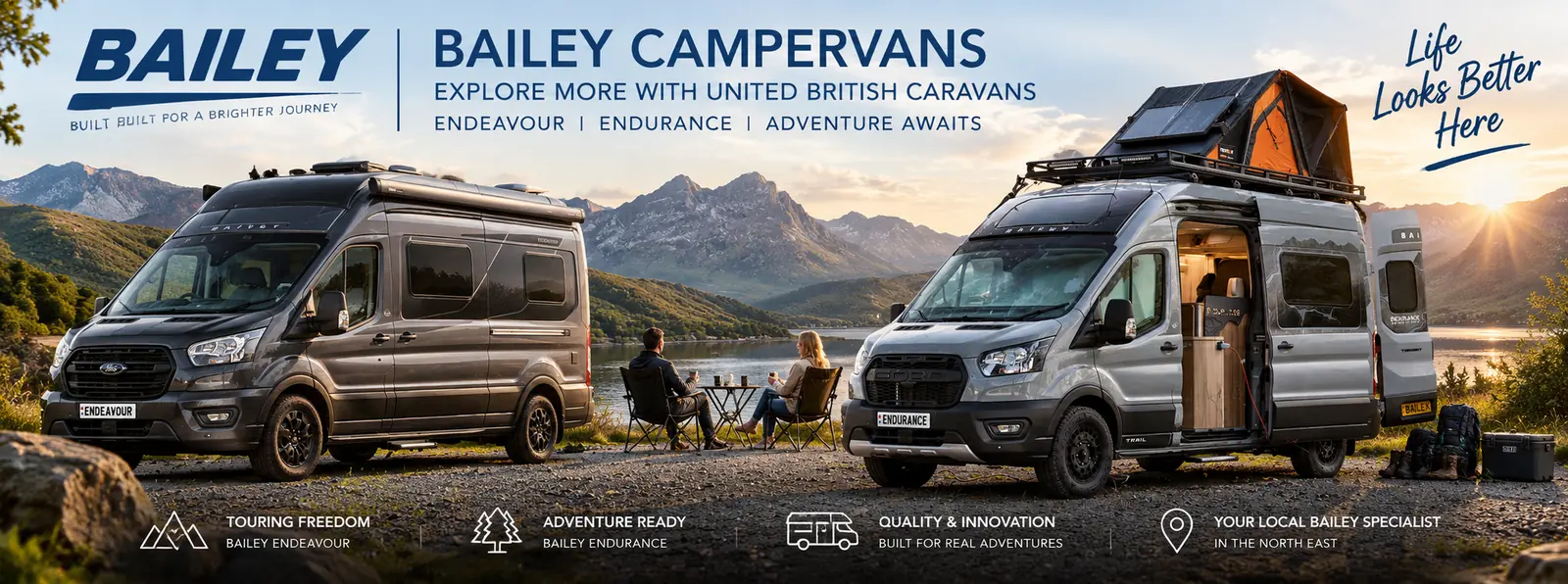 Bailey Endeavour and Endurance campervans at United British Caravans