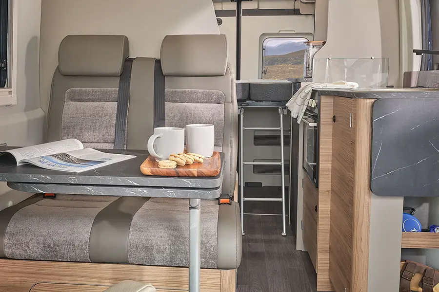 Bailey Endeavour B65 interior looking towards the rear bed