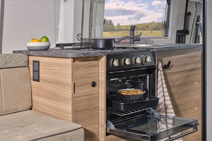 Bailey Endeavour B68 campervan kitchen with hob oven and sink