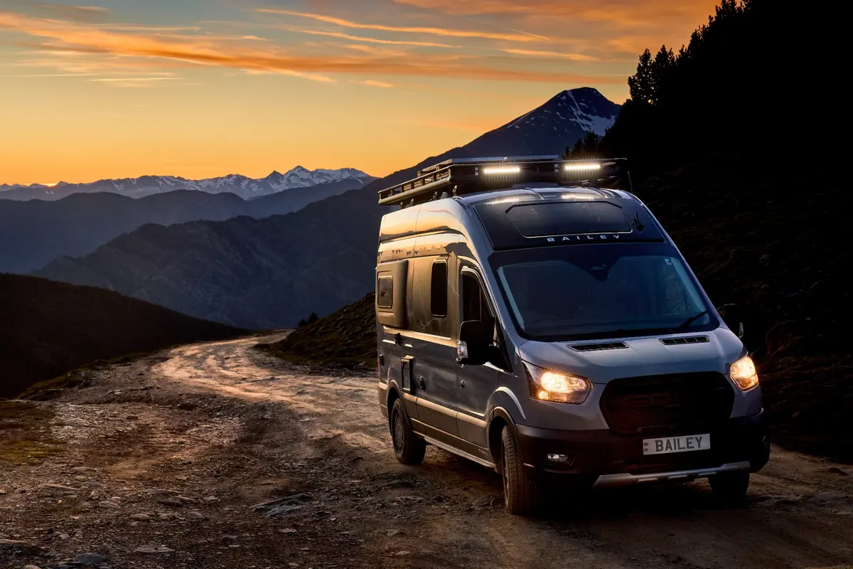 Bailey Endurance campervan with optional Adventure Pack and roof-mounted lighting
