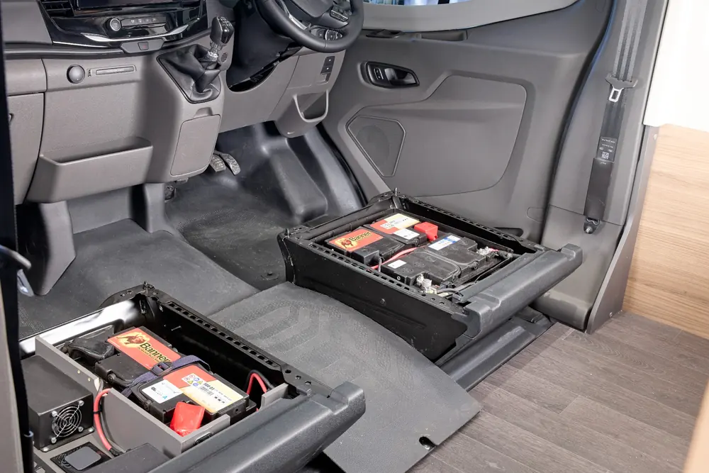Bailey Endurance E62 twin 80Ah AGM leisure batteries and off-grid power system