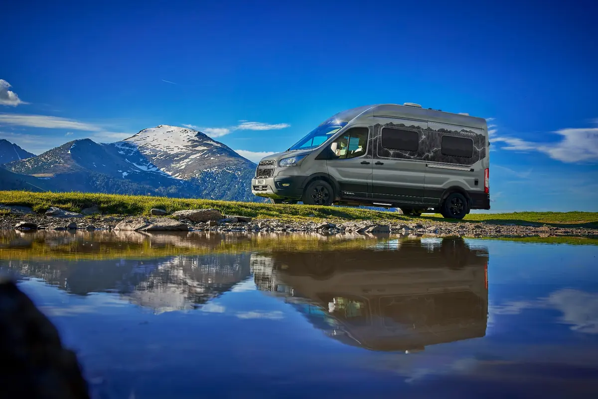 Bailey Endurance campervan in a mountain adventure setting
