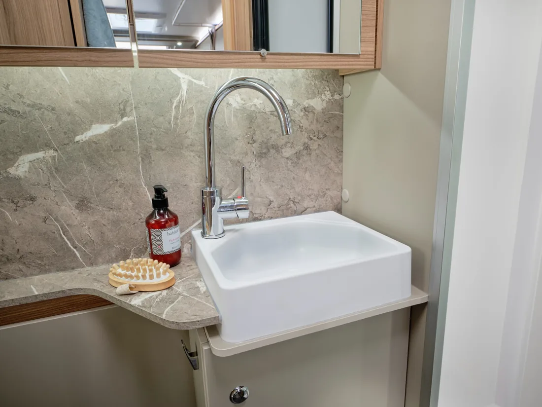 Bailey Unicorn Deluxe Madrid rear washroom vanity basin and mirror