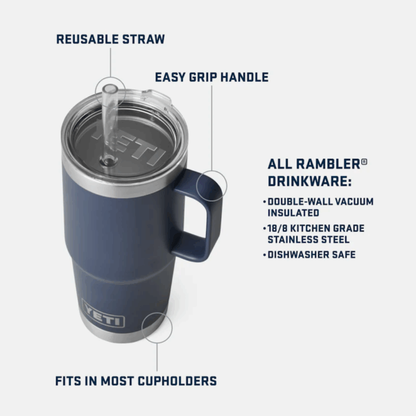 YETI Rambler Seafoam Straw Mug – 25 oz